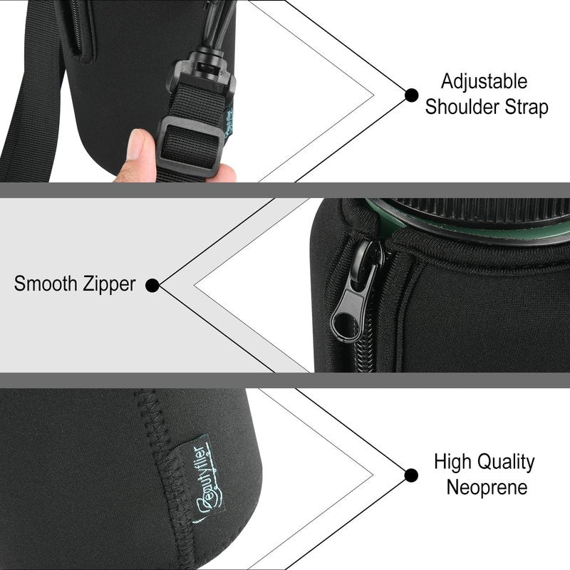 Beautyflier 2pcs Neoprene Sleeve for Nalgene Water Bottles, Compatible with Nalgene 32 oz Wide Mouth Water Bottles, Prevents Condensation, Insulates Beverages Bottle Carrier for Backpack, Hiking, Gym