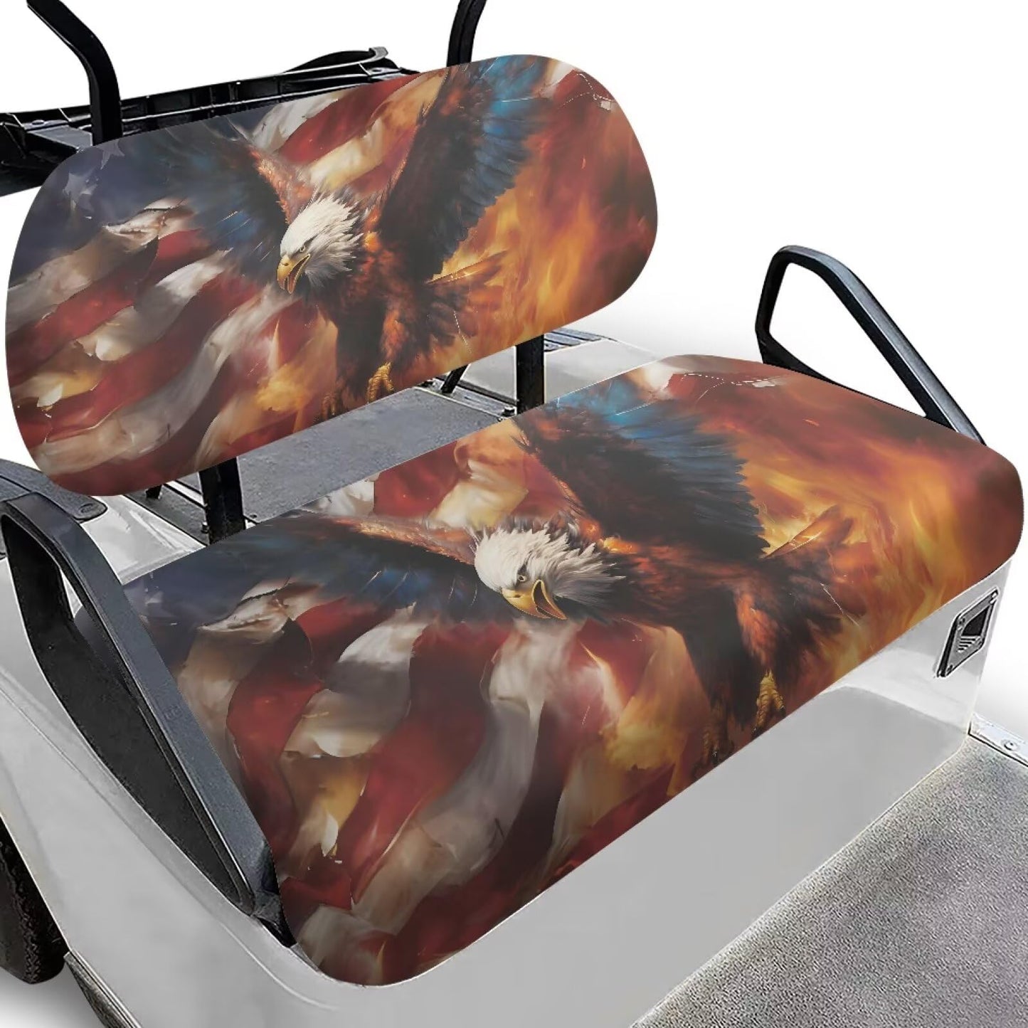 Oramclsy American Flag Golf Cart Seat Covers for Club Car Precedent,Eagle Breathable Seat Covers for Golf Cart A Balance of Warmth in Winter and Cooling in Summer