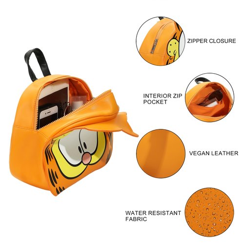 Garfield Character Head Orange 9" Adult Mini Novelty Backpack