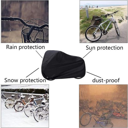 Bike Cover - Waterproof Outdoor Bicycle Cover | Thick Black 29-Inch with Lock Hole & Storage Bag