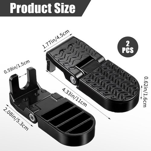 Afcabakila 2Pcs Bicycle Pegs, Aluminum Alloy Foot Pegs for E-Bike & Mountain Bike, 4.3 x 1.8 Inch Non-Slip Passenger Peg for Road Bike & BMX Accessories, Folding Rear Pedals, Durable, Space-Saving