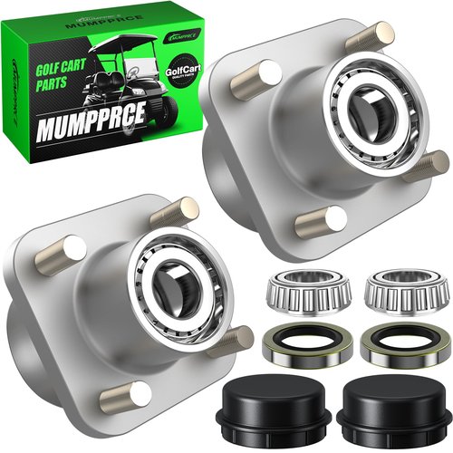 MUMPPRCE Golf Cart Front Wheel Hub Assembly for EZGO PDS & TXT/Medalist 2001-2013, EZGO Front Wheel Bearings with Dust Cover Fits Gas or Electric Golf Carts, OEM# 70895G01,L44643, 2PCS