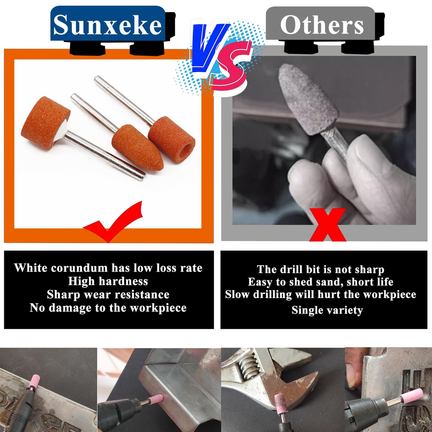 Sunxeke Sanding Drum Set for Dremel Rotary Tools-Includes 138 Aluminum Oxide Drum Sander Sanding Sleeves (80,120,240 Grit),12 Drum Mandrels and 9 Sanding Bits,Sanding Bits Tool Accessories with Box