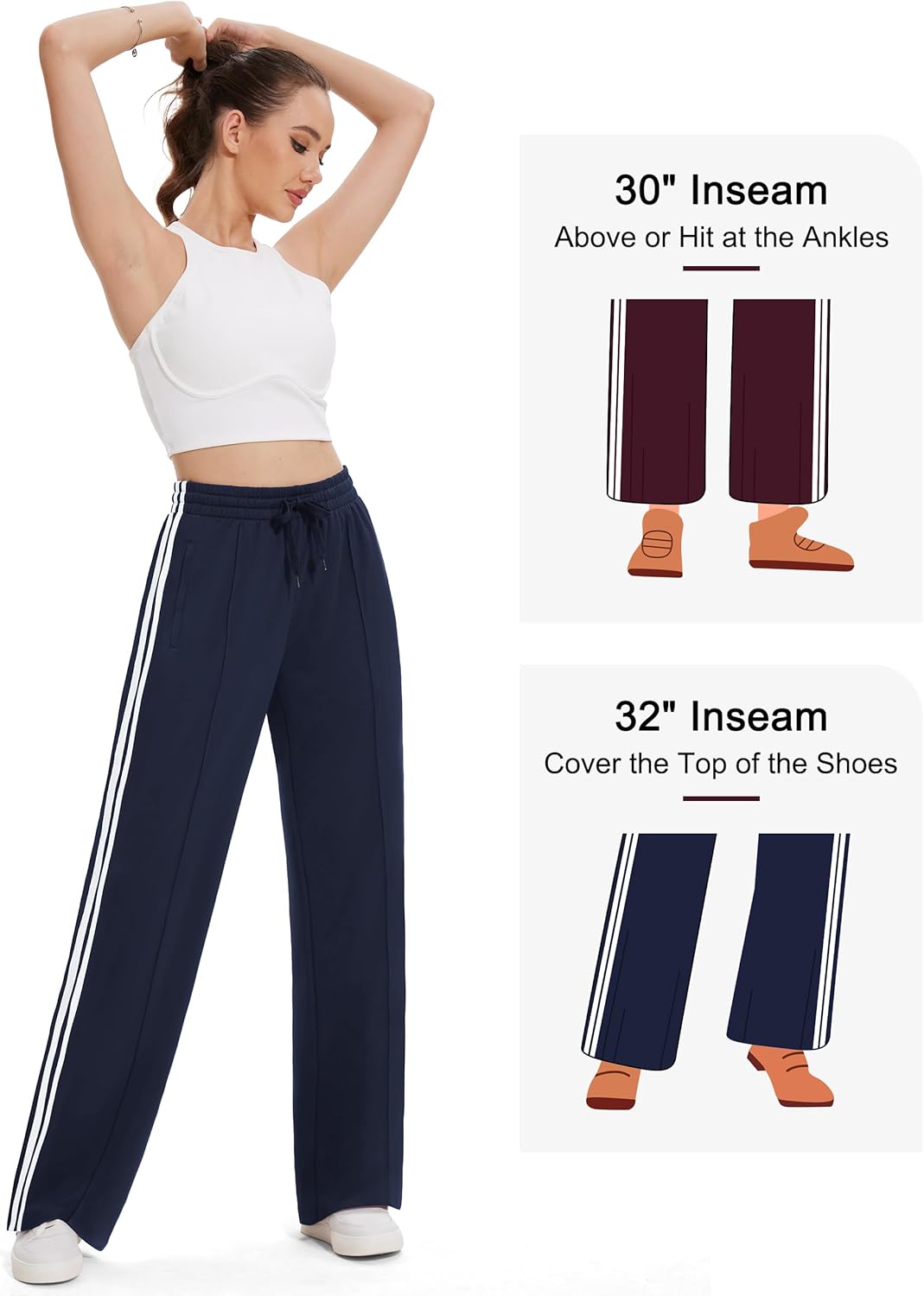 Tapata Women's Track Pants - Loose Straight Leg Jogging Sweatpants for Athletic Comfort | Multiple Inseams