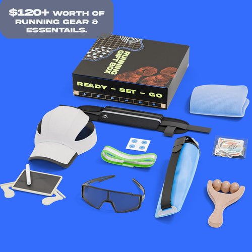 Ultimate Running Gift Box – Cool Runner Presents and Marathon Essentials for Women – Christmas Running Gift - Contains Sunglasses Hat Running Belt Foldable Water Bottle