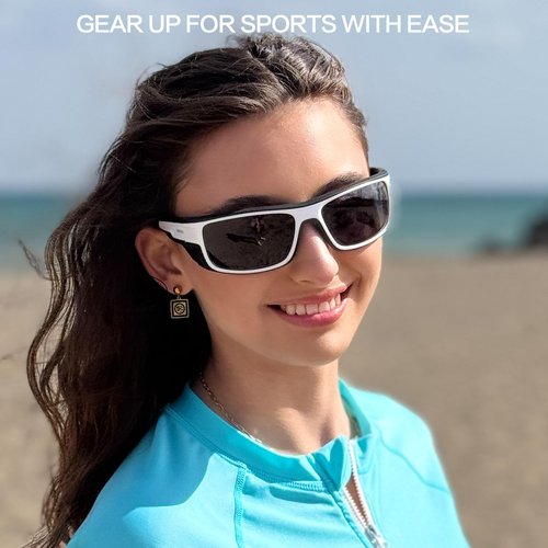 Jefoo Polarized Fishing Sunglasses for Men Women Water Repellent Wrap Around Sports Sunglasses Photochromic UV400 Protection