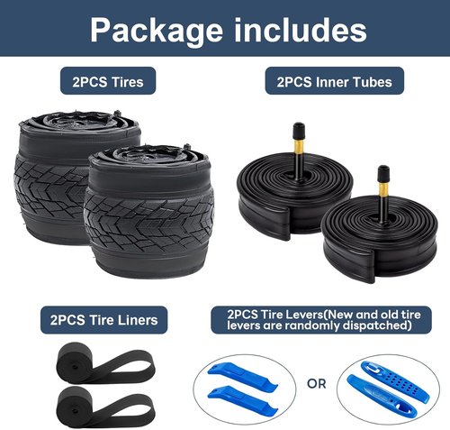 700C Bike Tires & Heavy Duty Tubes - 2-Piece Set with Rim Strips | 700x45C, 28x1.75 Compatibility