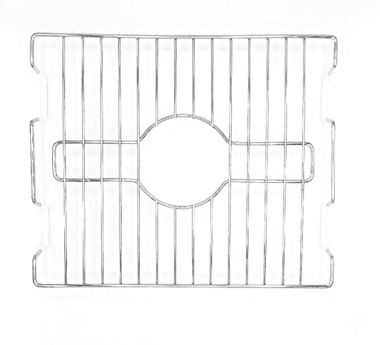 SOFINNI Chrome Kitchen Sink Protector White Steel Sink Grate Insert Grid Sink Bowl Rack Rust Prevent (Chrome) (10.6" x 12.5")