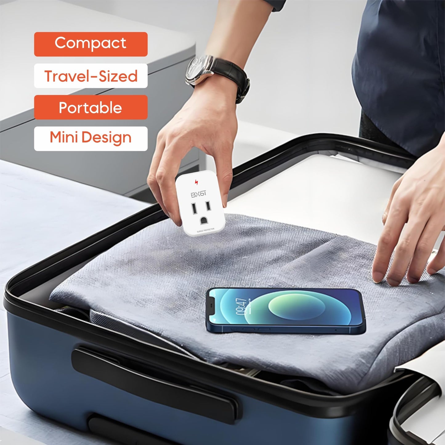 BXST Single Outlet Surge Protector for Refrigerator Small Wall Tap Surge Protector Single Plug 120V Mini Socket Lightning Protection for PC, TV, Phone, PS5 and Home Appliances, 15A, 1800W