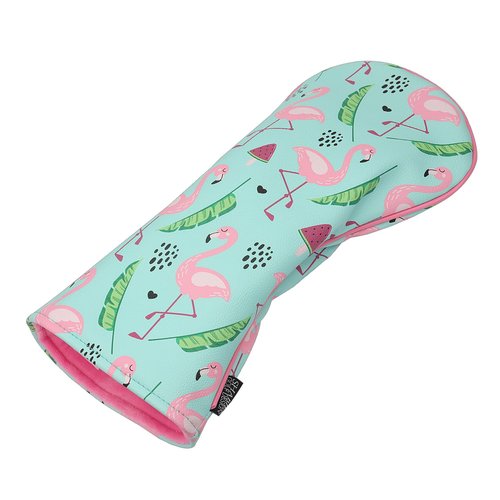SHABIER Blue&Pink Golf Headcover with Flamingos Design for Golf Club (Driver Headcover)