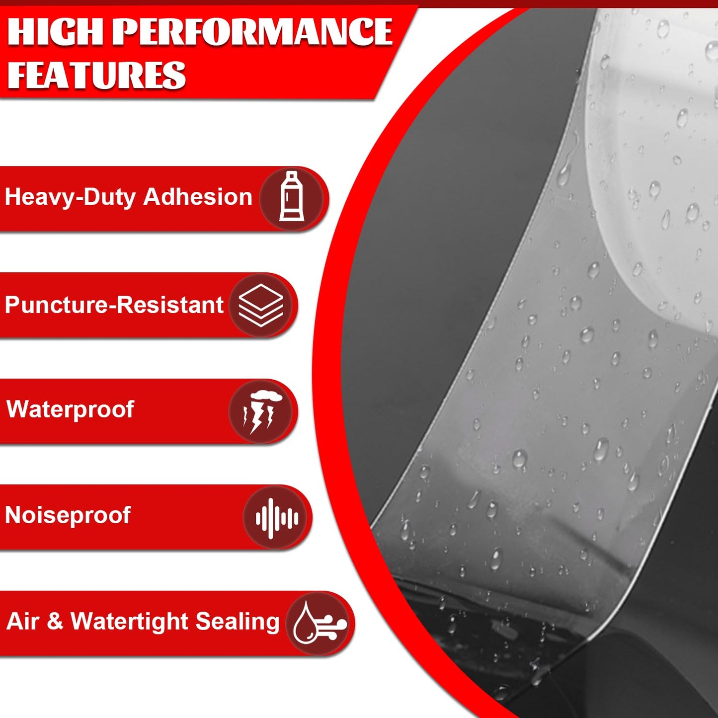 Sunroda Window Sealing Tape 2 Inch x 33 Ft Transparent Window Insulation Waterproof Nano Draft Isolation Tape for Window and Bathroom Shower Glass Side Gaps