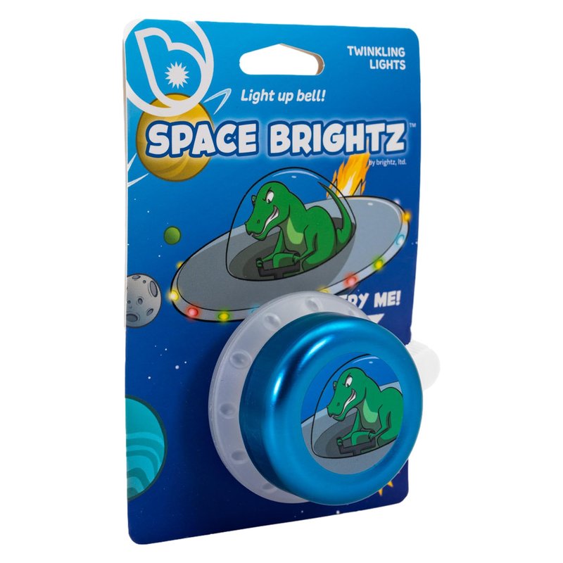Space Brightz – Light Up Dinosaur Blue Kids Bike Bell – Bike Bell for Boys, Boys Bike Bell, Bicycle Bell