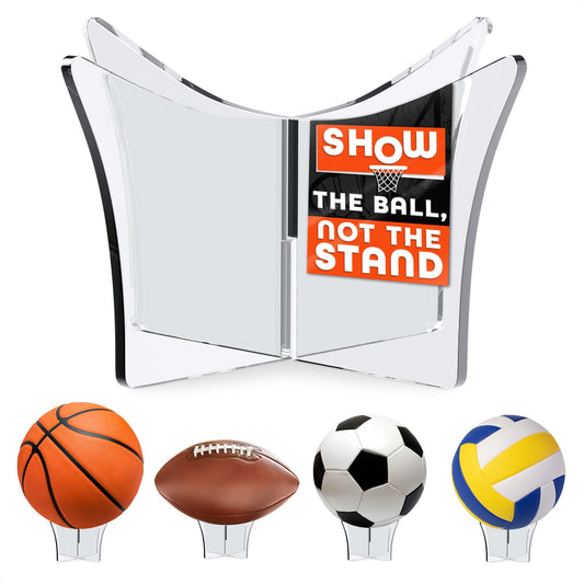 LIBERHAUS Basketball Stand Display, Clear Acrylic, Snap Assembly, Non-Slip