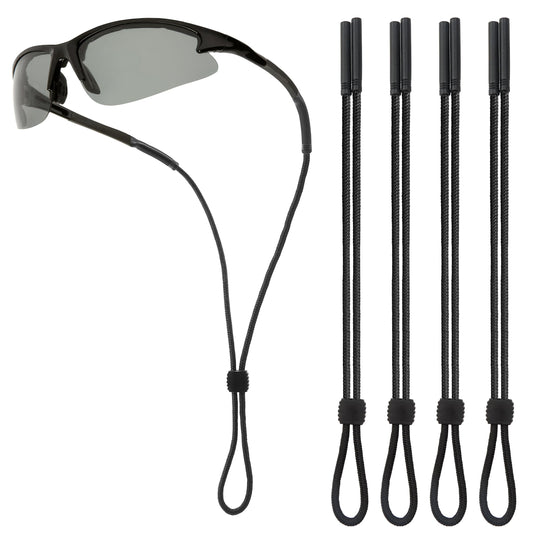 Eyeglasses Strap, 4 Pcs Soft Silicone & Nylon Sunglasses Strap with Adjustable Sliding Bead, Lightweight & Durable Glasses Chain for Sports, Fits Most Frames, Ensures Safety & Comfort
