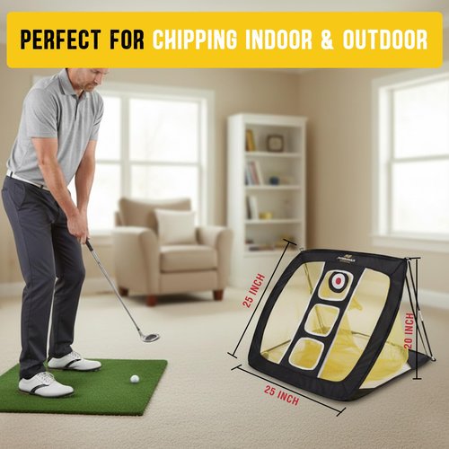 PodiuMax Chipping Net, Pop Up Golf Nets for Backyard Driving Real Golf Balls, Indoor & Outdoor Practice Net for Accuracy Short Game