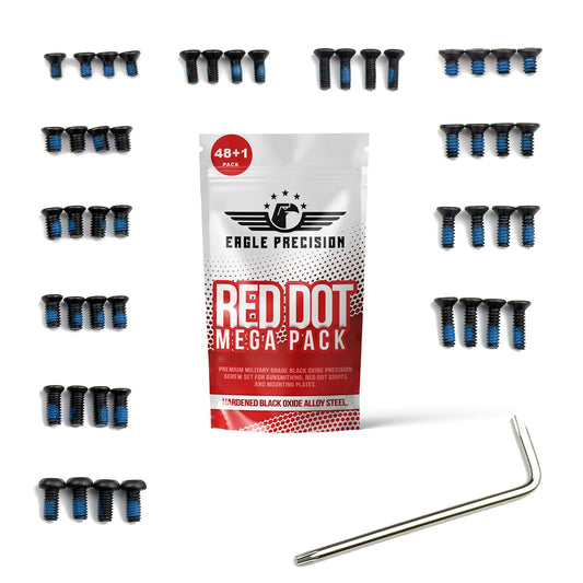 Eagle Precision Red Dot Mega Pack | 48 Pcs of M3, M4#6-32 Screws: 6mm, 8mm, 10mm 12mm for Precision Tools, Plates, and Red Dot Mounts | Includes Oval & Dome Head Torx Heads.