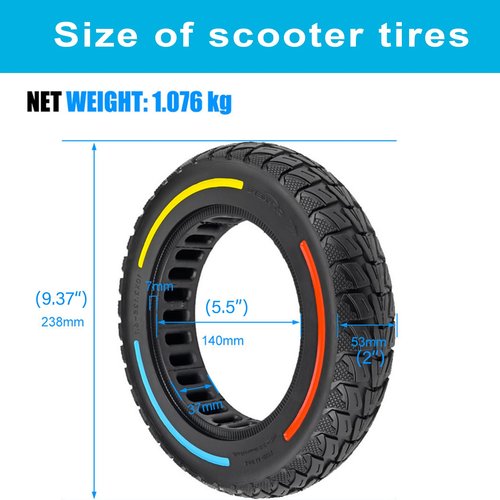 10X2.125 Inch Solid Tires for Electric Scooter, 50/75-6.1 Replacement Wheel, 10X2.125 Rubber Tyre for Gotrax G4/XR/VR& Turboant X7 MAX/Pro/M10& F25& Xiaomi M365/Pro/Pro 2/1S-Black (2PCS)