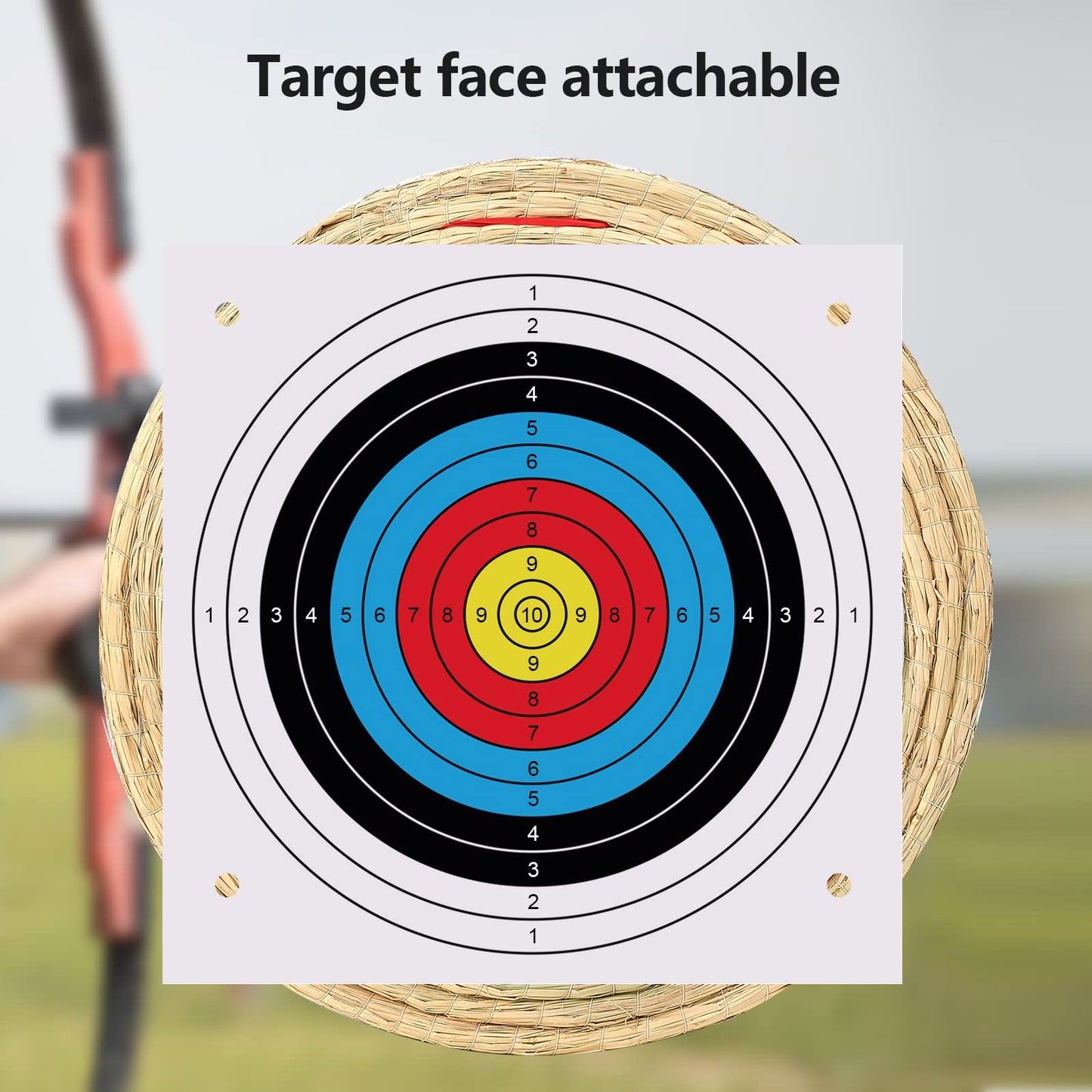 Swatlo Archery Targets for Backyard 20 Inch Traditional Hand-Made Round Straw Archery Target Bow & Arrow Target for Archery Practice (3 Layer Green)
