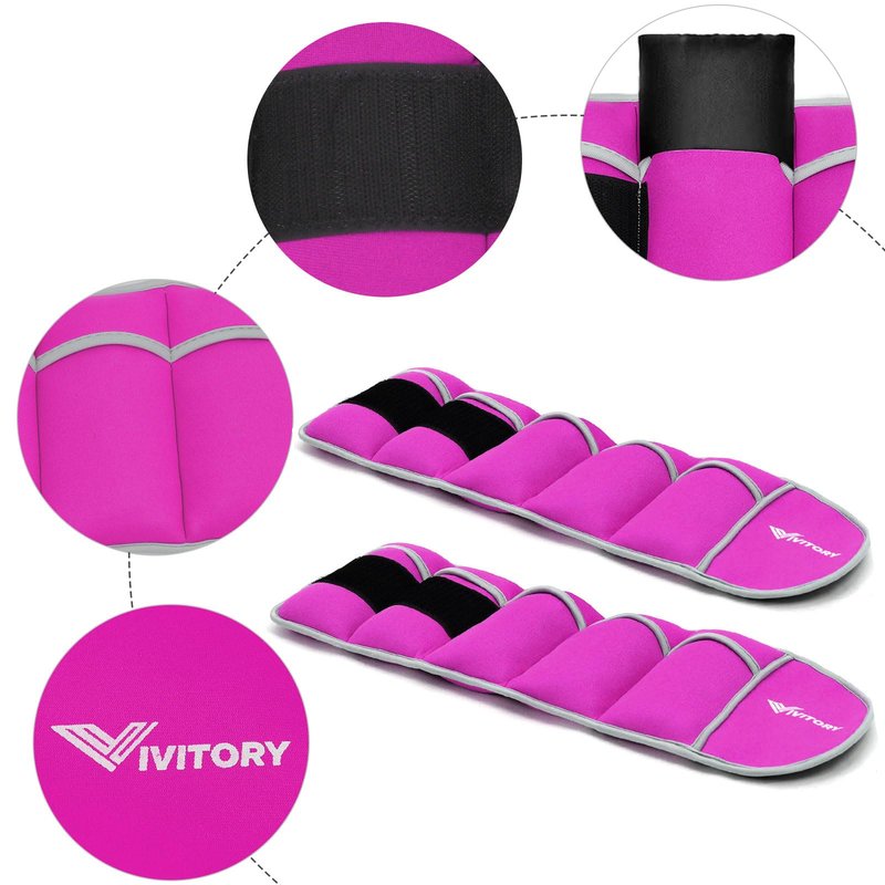 Vivitory Adjustable Ankle Weights for Women & Men, Leg Weights 2 to 10 Lbs, Arm Weights, Ankle Wrist Weights Set for Strength Training, Jogging, Gymnastics, Aerobics, Physical Therapy