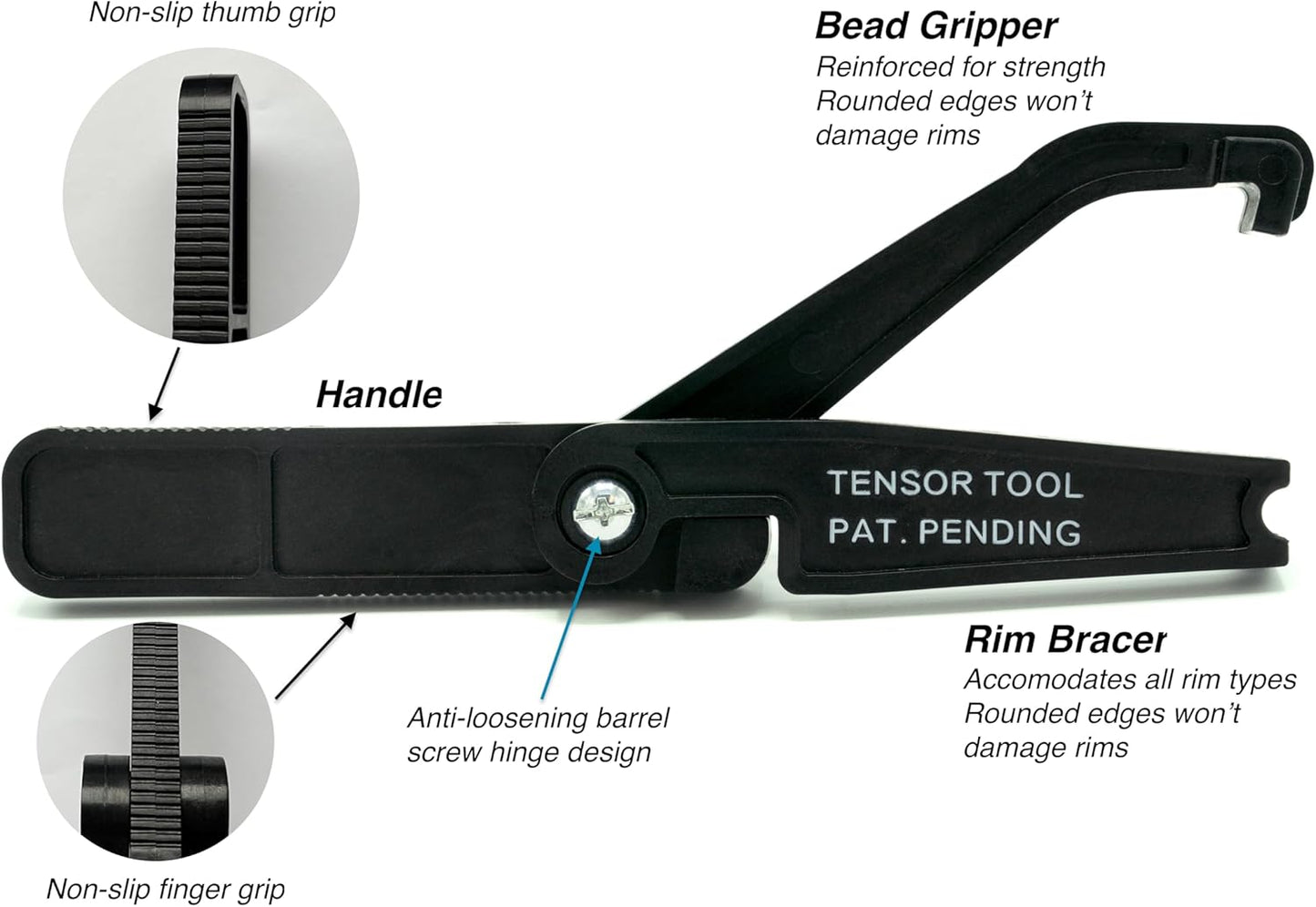 Bicycle Tire Bead Jack - Install Stubborn Bike Tires Easily - Durable Mounting Tool