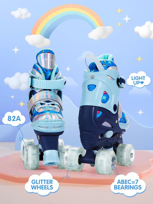 Besketo Toddler Skates for Boys, Adjustable Size 4 Shoes With All Light-Up Wheels, Sparkling Skate for Indoor/Outdoor & Birthdays - J7 to J10