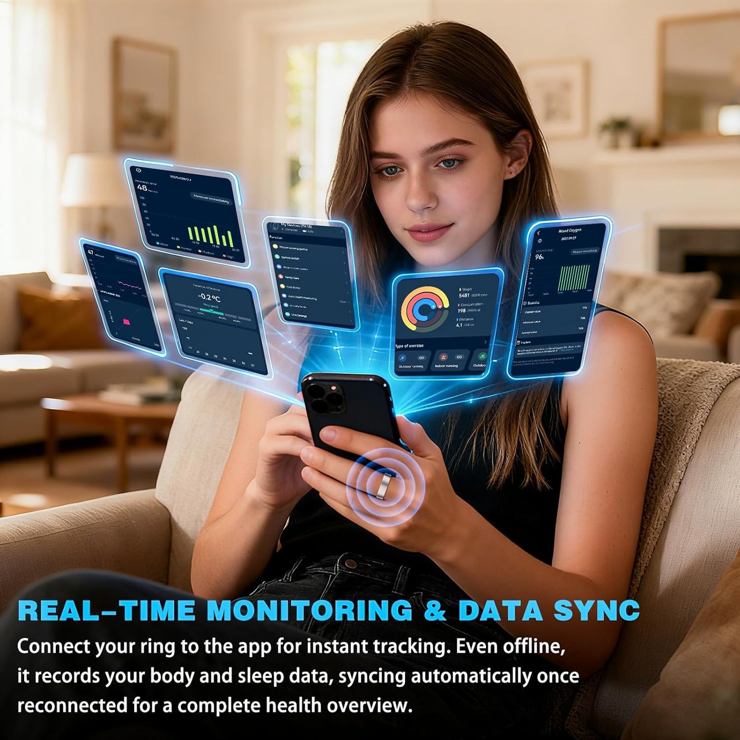 Skiennix Smart Ring - Women's Health & Fitness Tracker with Heart Rate, SpO2, Sleep Monitoring | Silver 10