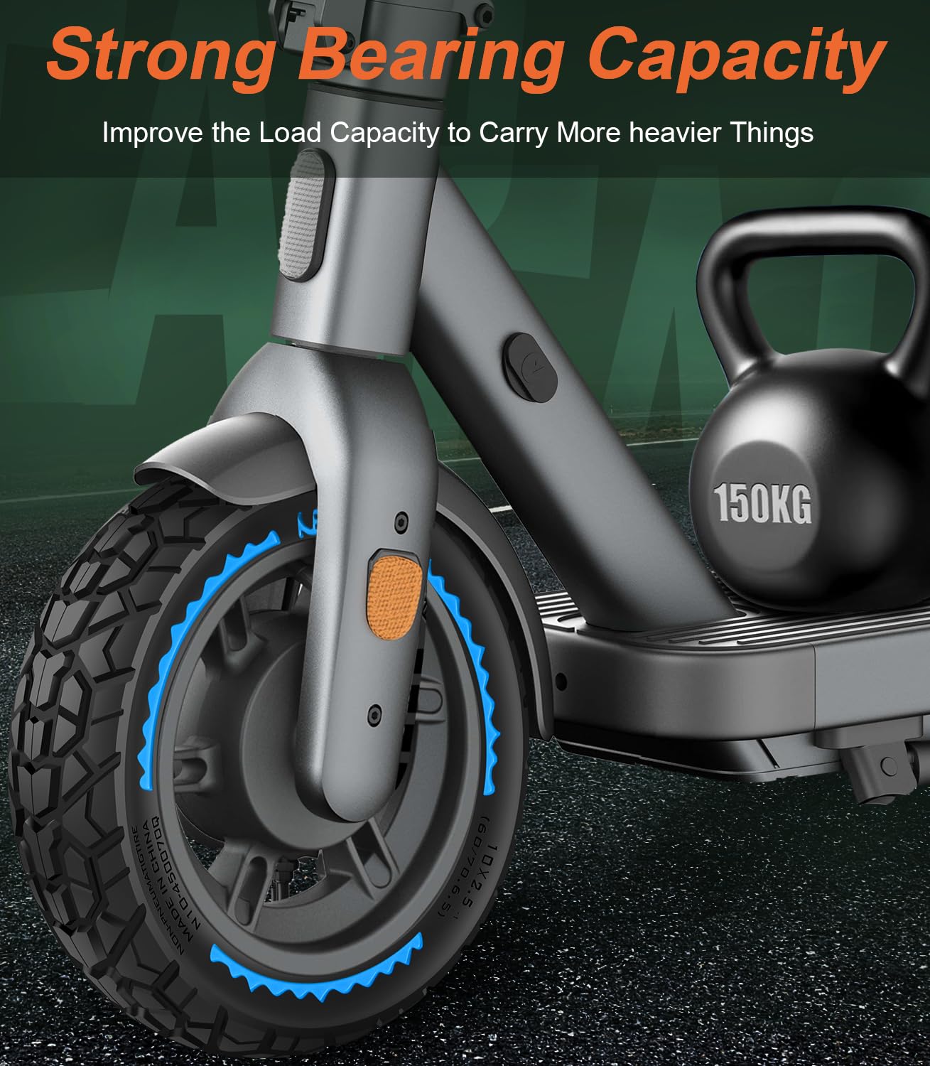 BANGTING 2PCS 60/70-6.5 Scooter Tire Tubeless - 10x2.50 Front or Rear Replacement Puncture-Proof Solid Tires, 10x2.50-6.5 Airless Off-Road Tire for Segway G30/G30D/G30LP/G30D II (Blue)