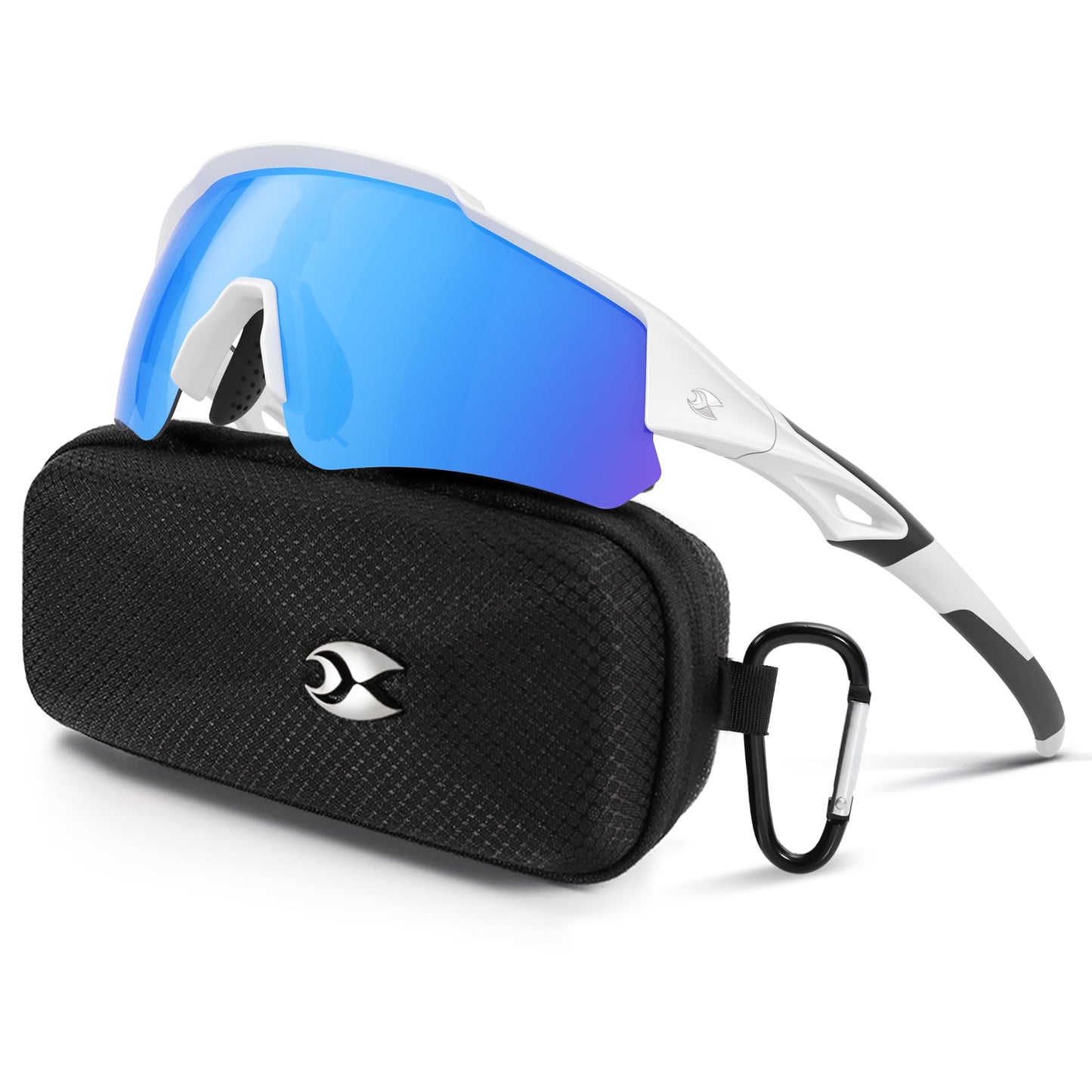 Sports Polarized Sunglasses for Men: Womens Cycling Sun Glasses UV400 Protection Goggles for Baseball Running Dark Blue