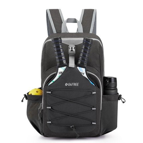 G4Free Lightweight Pickleball Bag, Pickleball Backpack for Men and Women, Adjustable Padel Bag Fits 2 to 4 Paddles, Shoulder Daypack for Sports(Dark Grey)