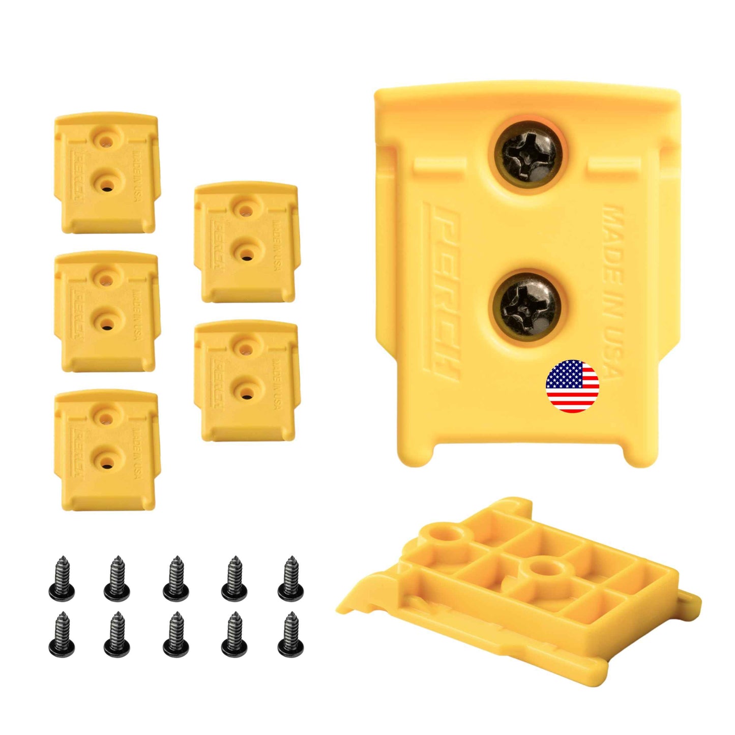 PERCH 6 Pack Tool Holder Wall Mount for DeWalt 20v/60v Cordless Tools - Snap Fit Drill Holder Wall Mount for DeWalt Tool Hanger with 12 Screws - Easy to Install, Screw in and Lock