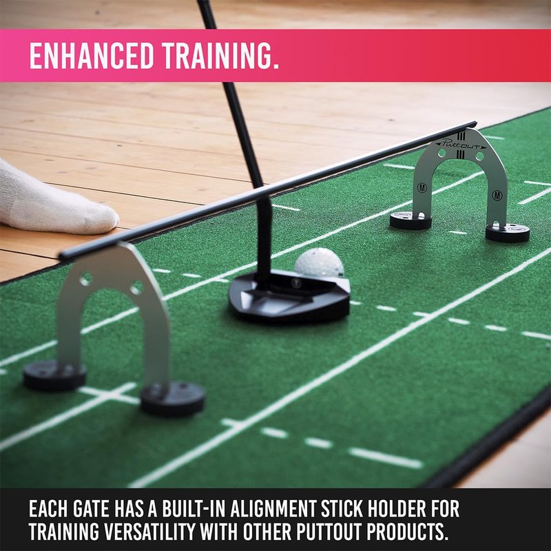 PuttOUT Pro Putting Gates – Golf Training Aid for Face Angle Control with 3 Adjustable Gate Sizes