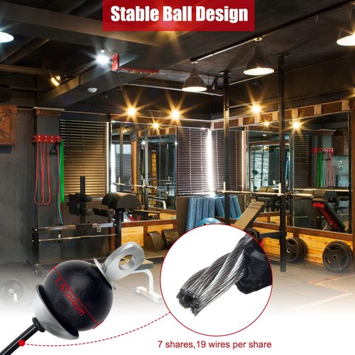Anglekai 196In Home Gym Replacement Cable, Fix Fitness Pulley Cable with 2 Gravity Ball 5mm Gym Pulley Cable for Exercise Machine Cable Replacement (196in)