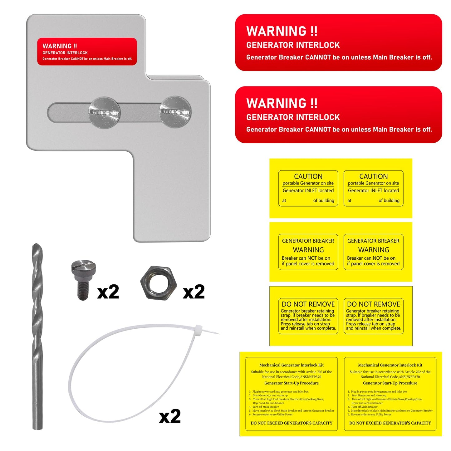 QYZZRS Generator Interlock Kit Compatible with for Siemens 100 Amp/Murray 100 Amp Breaker,Professional and Interlock Kit
