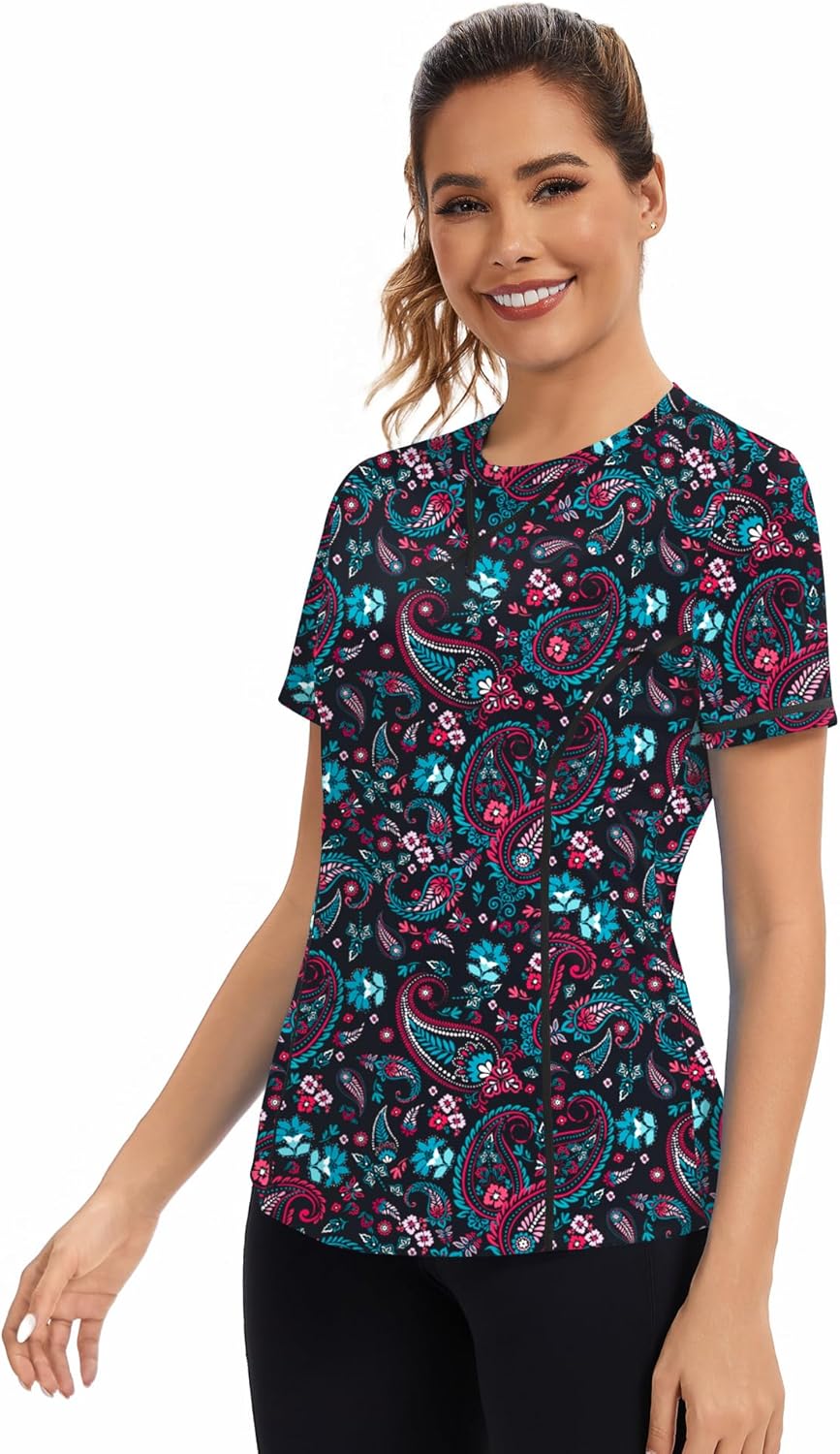 AVOOGUE Women's Quick-Dry Athletic Tops - UPF50+ Sun Protection for Gym, Hiking & Yoga