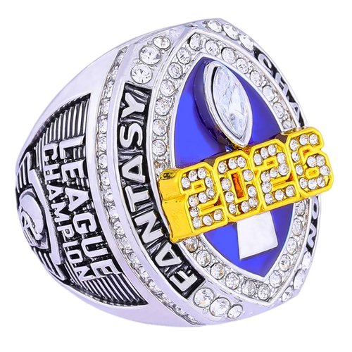 noblehead 2026 Fantasy Football Championship Ring Heavy FFL Champion Trophy Ring Award Trophy for Fantasy Football League Winner (Size 8)