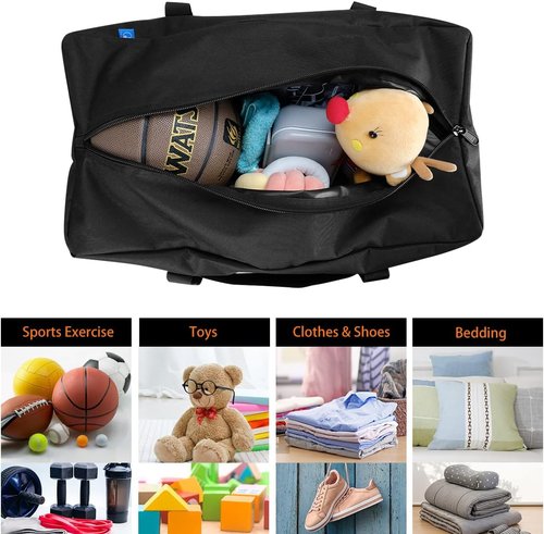 COOLBEBE Travel Duffle Bag - Water Resistant Mid-Size Weekender (53L) for Camping & Sports Gear - Black