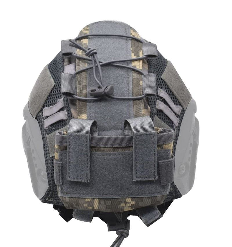 Tactical Fast Helmet Cover and Battery Pouch Counterweight Pouch Fit Size M/L Fast PJ BJ MH Helmet (DW)