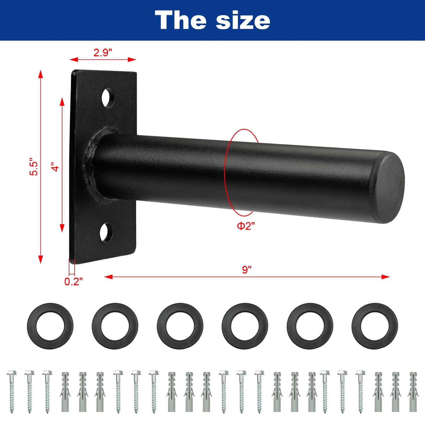 GarveeLife Wall Mounted Weight Plate Holder - Fit 2 Inch Weight Plates, Weight Plate Rack for Home Gym, Max Weight Capacity 300 Lb, 4 Pack