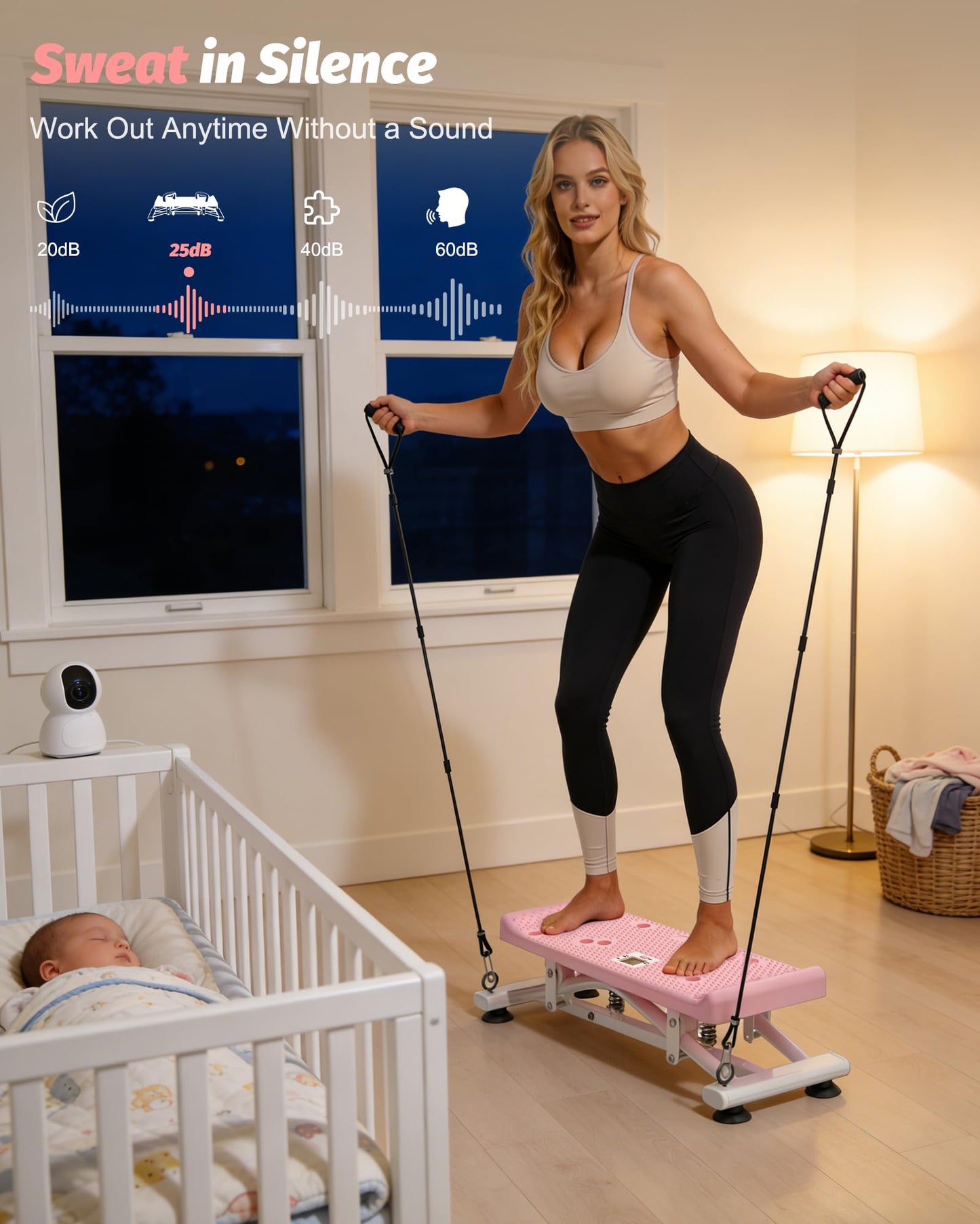 Balance Board for Adults, Ski Training Exercise Equipment with Resistance Bands, Portable Wobble Board with LCD Monitor, 300 lbs Capacity, Balance Trainer for Full Body Workout at Home Gym