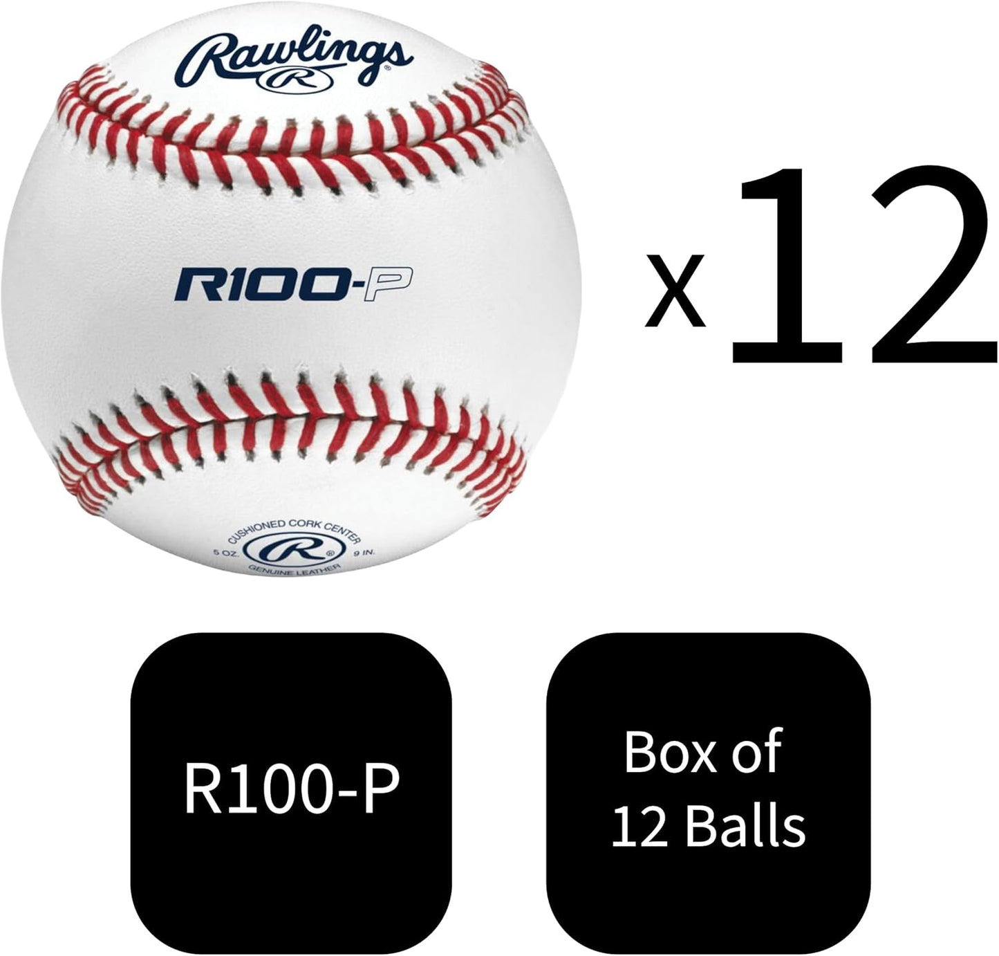 Rawlings Practice Baseballs - R100-P & FSR100-P | Ideal for Collegiate, High School & Youth Play