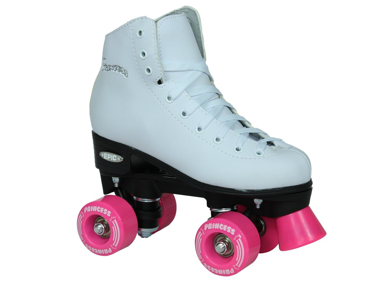 Epic Skates Pink Princess Girls Quad Roller Skates, White, Adult 5 (PnkPncs05)