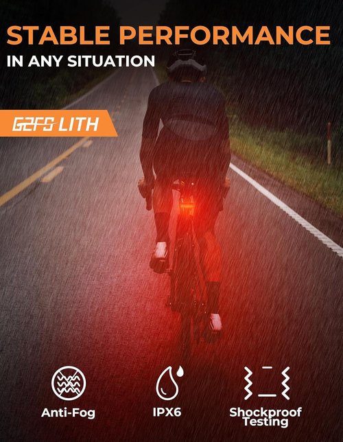 220 LM Rechargeable Bike Tail Light, IPX6 Waterproof Cycling 260° Wide Visible Safety Flashlight,Can emit a Large Light spot 5 Light Mode for Adult Kid Road Mountain Accessories for Night Ride