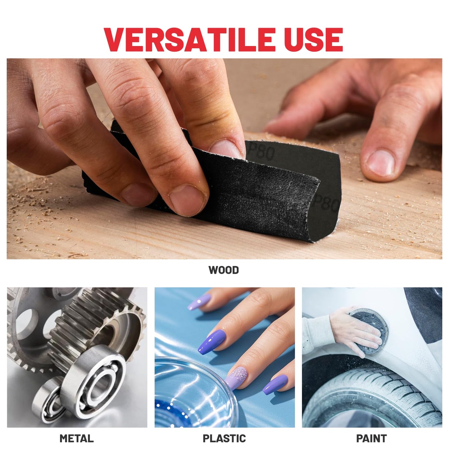 ZKH Sand Paper, 320 Grit Sandpaper Sheets, 15 Packs of 9'' x 11'' Wet Sanding Paper for Wood Furniture, Metal, Plastic, Paint