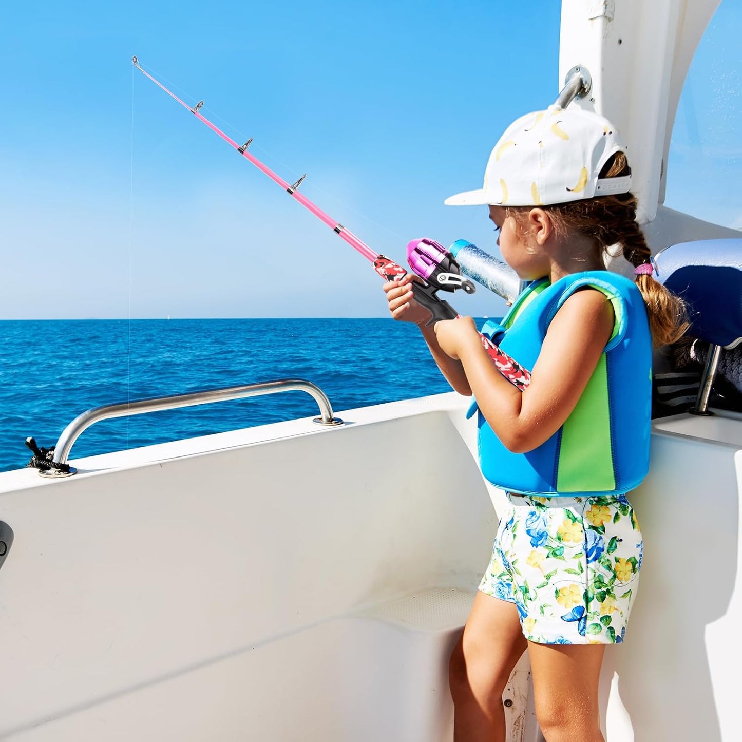 Skiennix Kids Fishing Pole - Portable Telescopic Rod & Reel Combo with Tackle Box & Net | Ideal for Boys & Girls
