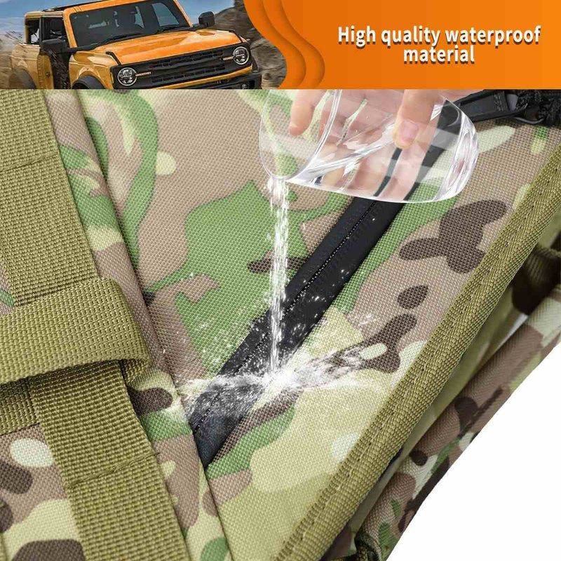 Xomzema 2 Pcs Roll Bar Storage Bag for Ford Bronco Offroad 2/4 Door 2021-2025,Multi-Pockets Cargo Cage Bag Saddlebag Tool Organizer for Waterproof Hiking Camping (Camouflage)