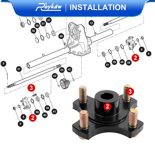 Roykaw Rear Wheel Hub Flange Plate for EZGO RXV 2008-Up Gas and Electric Golf Cart Replaces OEM # 604112 615604 70968-G03