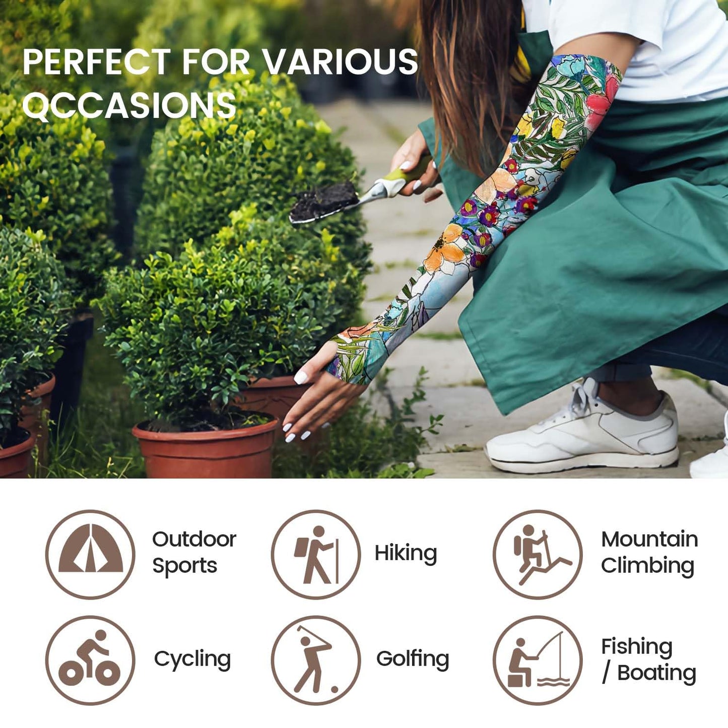 YPHCDO Gardening Sleeves Sun Protection Cooling Arm Sleeves Breathable Anti-Scratch Protective Sleeves for Women Men