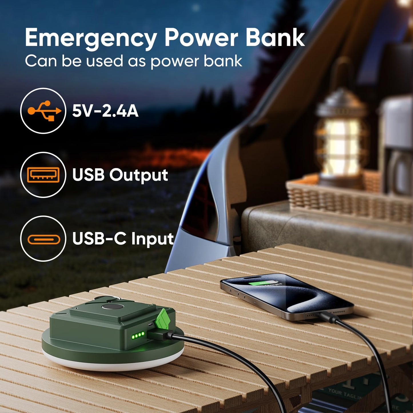 Eventek Camping Lantern 12000mAh, Ultra Bright LED Camping Lights with 4 Modes & Magnetic, IPX5 Waterproof Rechargeable Lantern for Power Outages, Tent, Hiking, Emergency