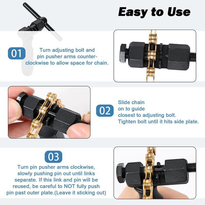 Oumers Bike Chain Breaker Tool, Universal Bike Chain Cutter Tool for 7 8 9 10 11 Speed with Spare Replaceable Pin