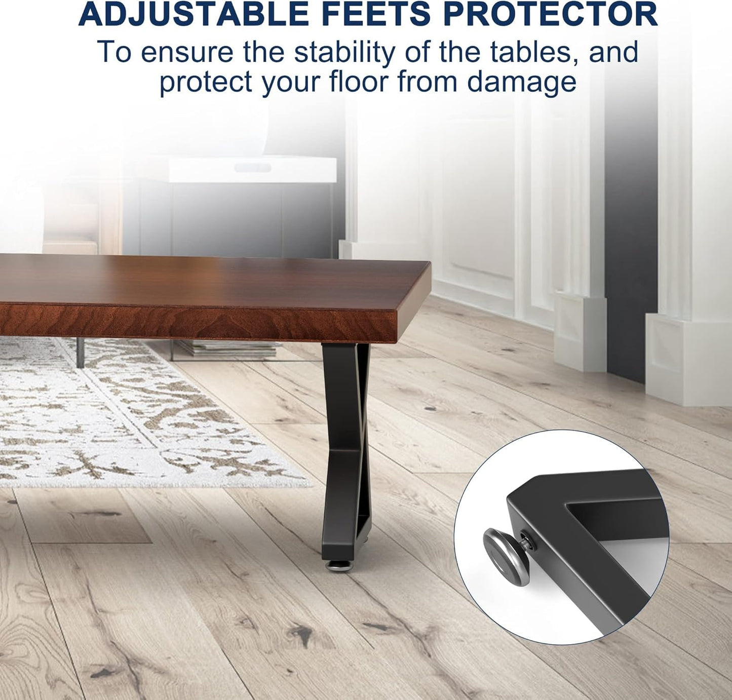 Likapop 28" Metal Table Legs, Bench Legs Chair Legs, Heavy Duty Desk Legs Coffee Table Legs, Black Metal End Table Legs, DIY Furniture Legs (28" Z-Type)